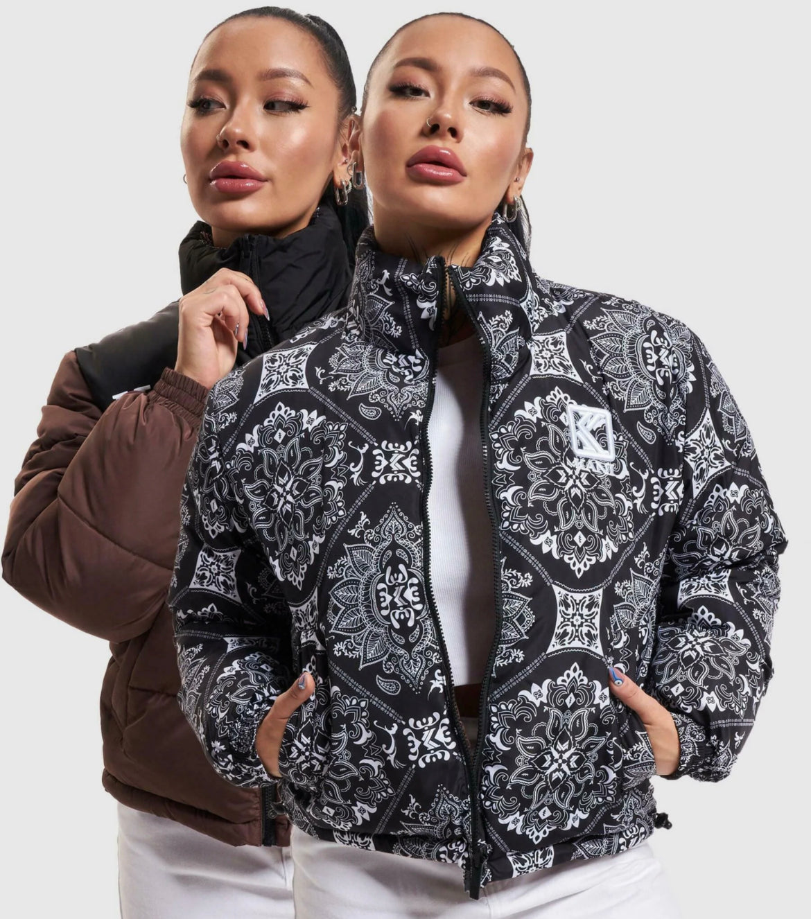 Karl Kani Retro Paisley Reversible Block Puffer Jacket (Woman)