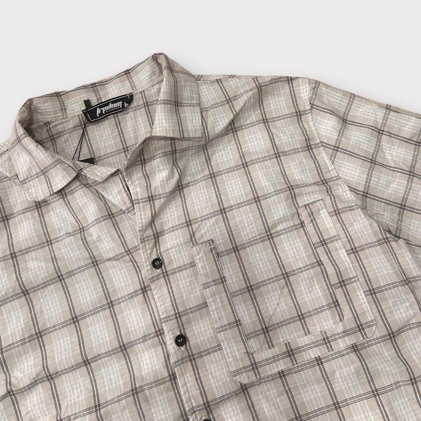 Trap Denim Ripped Stripes Shirt