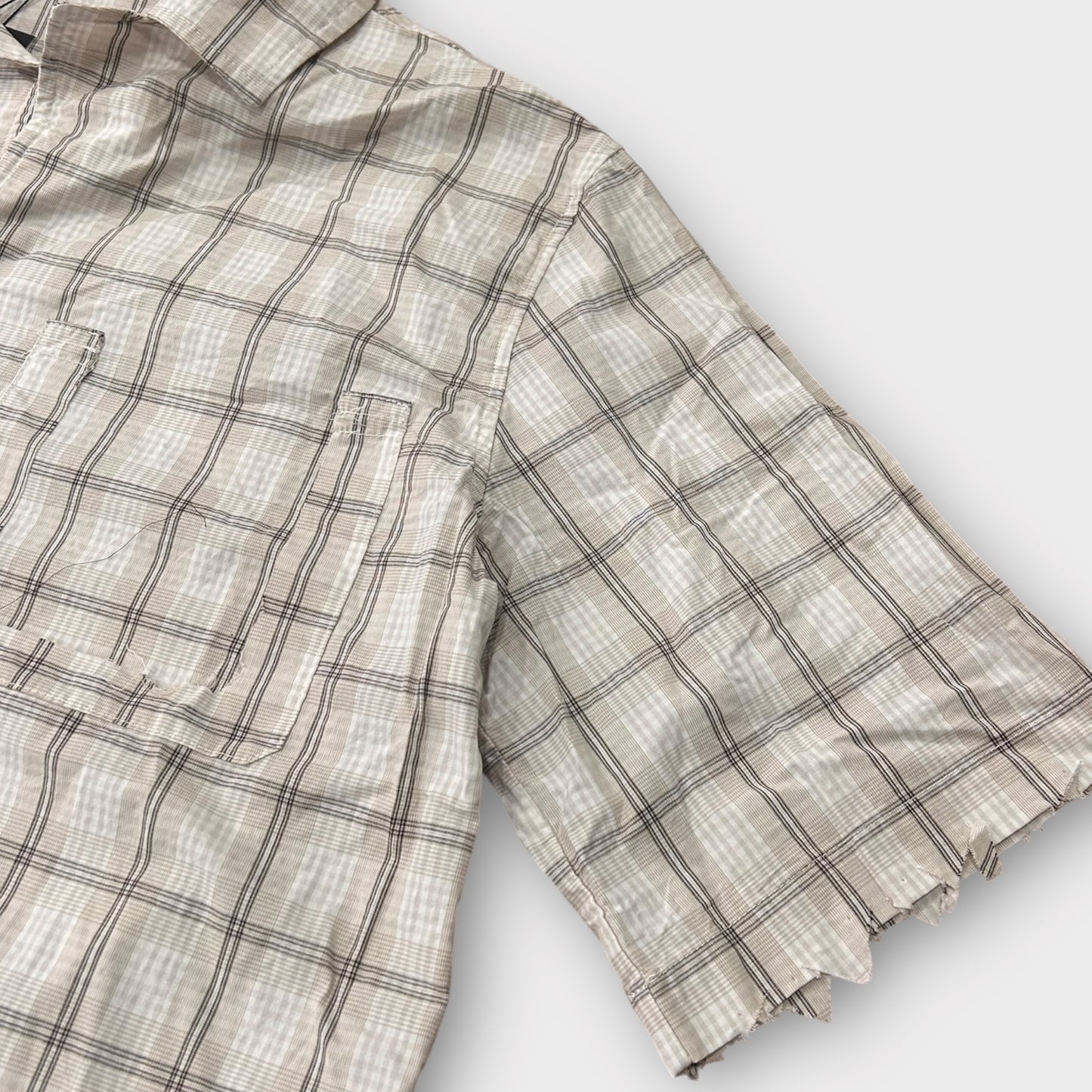 Trap Denim Ripped Stripes Shirt
