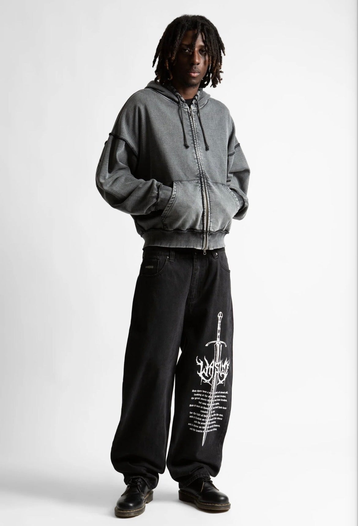 Wasted Paris Kingdom Curve Faded Zip Hoodie