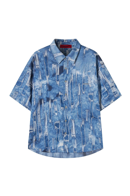 Acupuncture Patch Work Denim Shirt