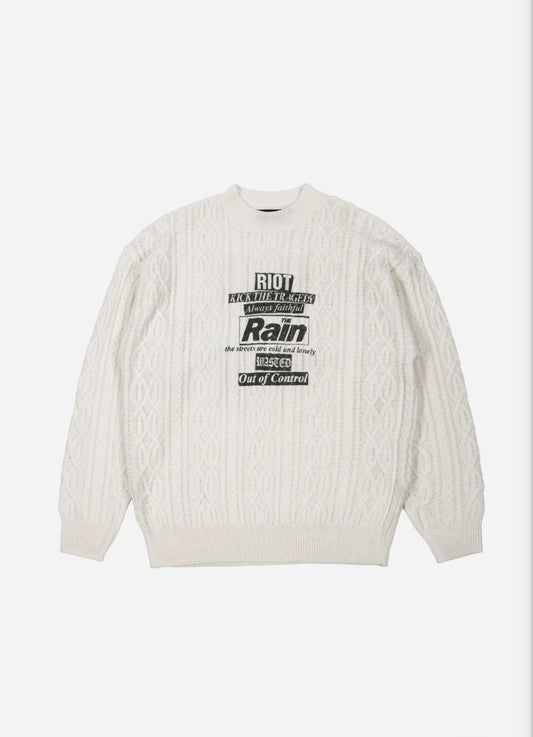 Wasted Paris Rain Cable Sweater Crew