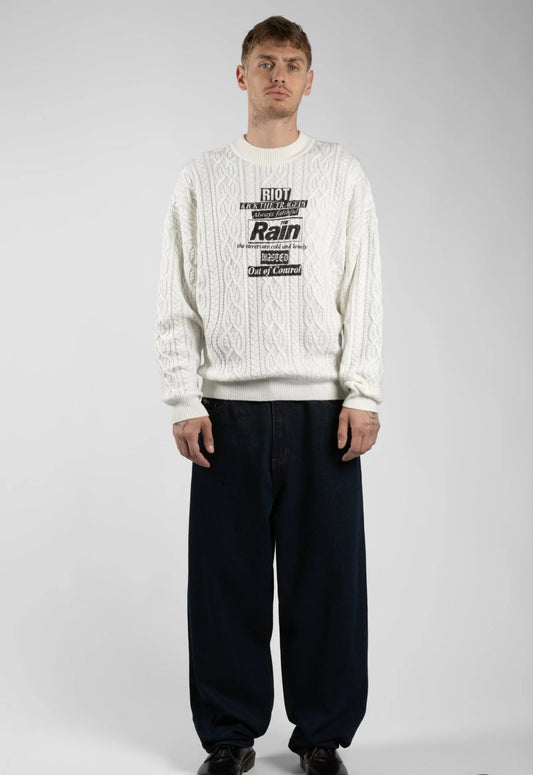 Wasted Paris Rain Cable Sweater Crew