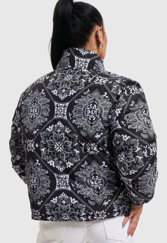 Karl Kani Retro Paisley Reversible Block Puffer Jacket (Woman)