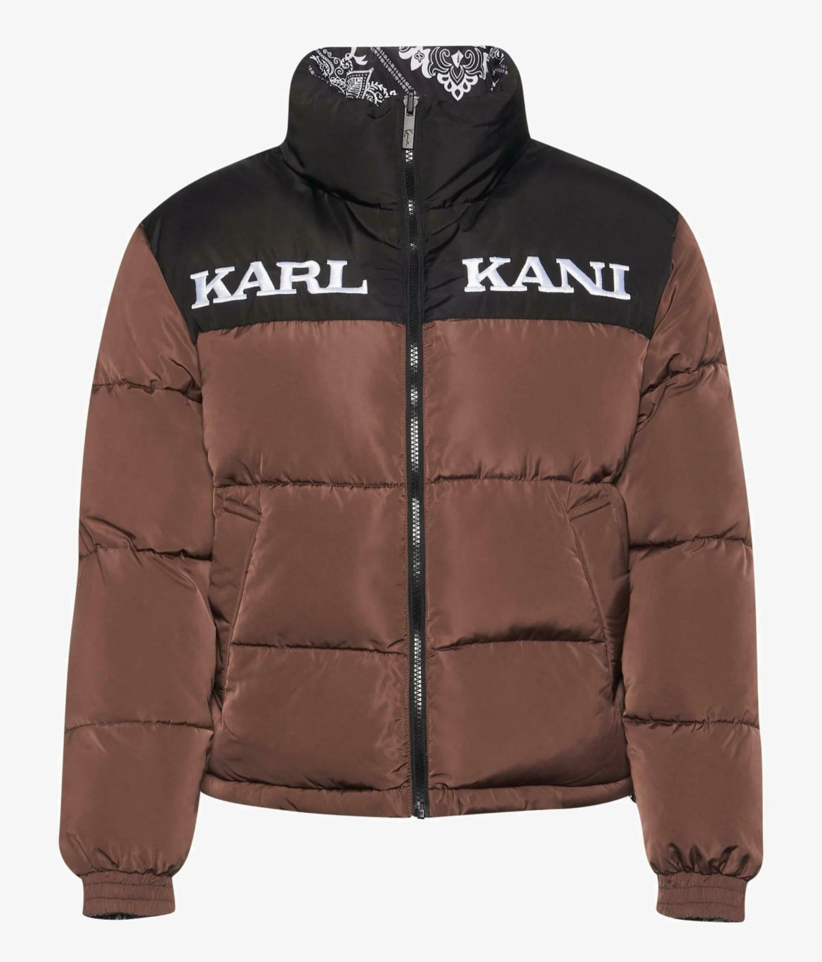 Karl Kani Retro Paisley Reversible Block Puffer Jacket (Woman)