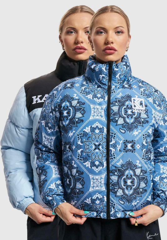 Karl Kani Retro Paisley Reversible Block Puffer Jacket (Woman)