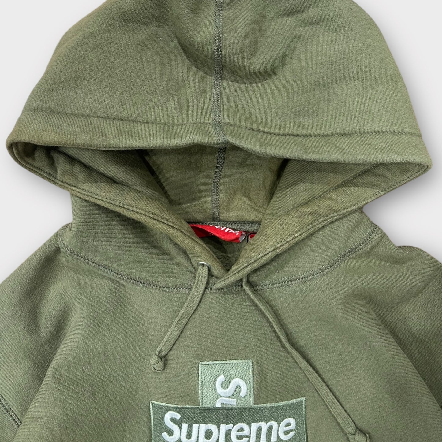 Supreme Cross Box Logo Hooded Sweatshirt (Used)