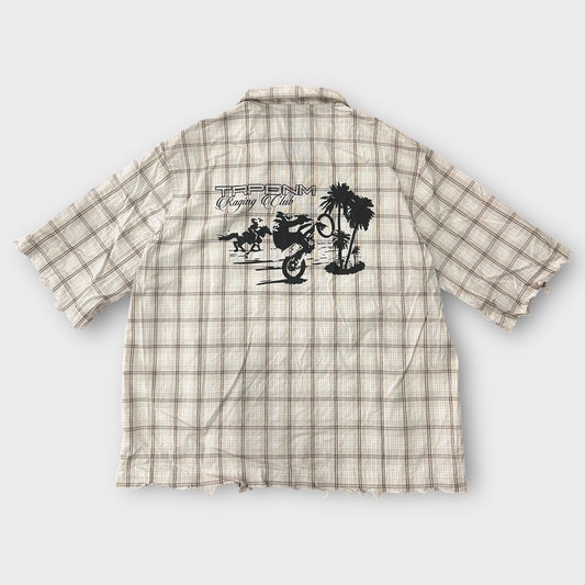 Trap Denim Ripped Stripes Shirt