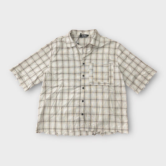 Trap Denim Ripped Stripes Shirt