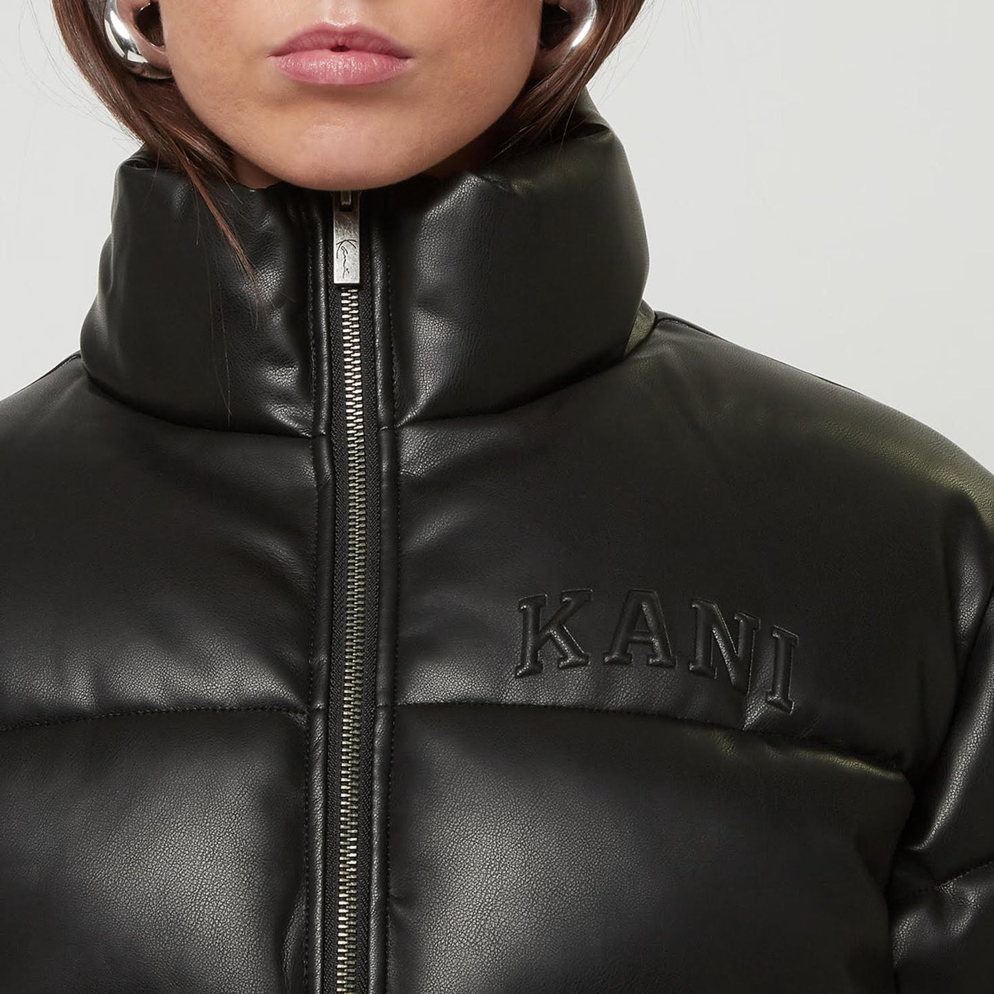 Karl Kani Serif Crop PU Puffer Jacket (W)