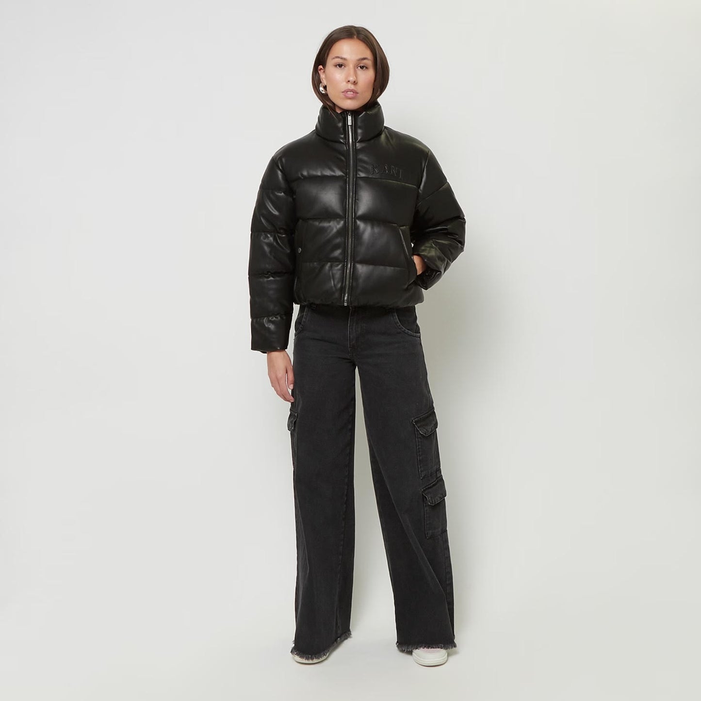 Karl Kani Serif Crop PU Puffer Jacket (W)